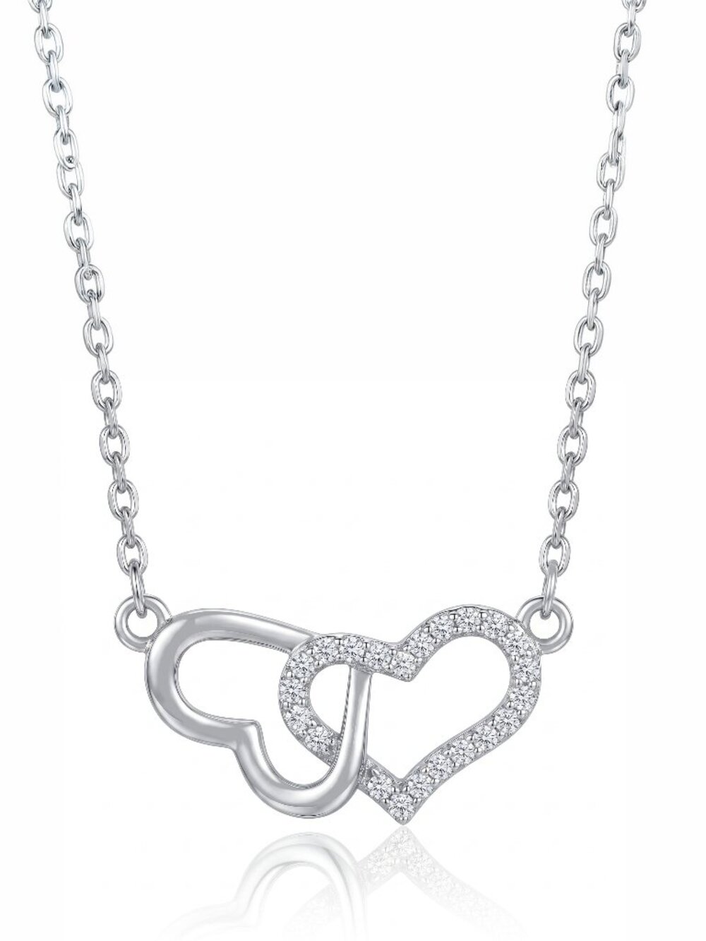 Heart Gemstone Necklace, 925 Sterling Silver Charmed Aroma Love Story